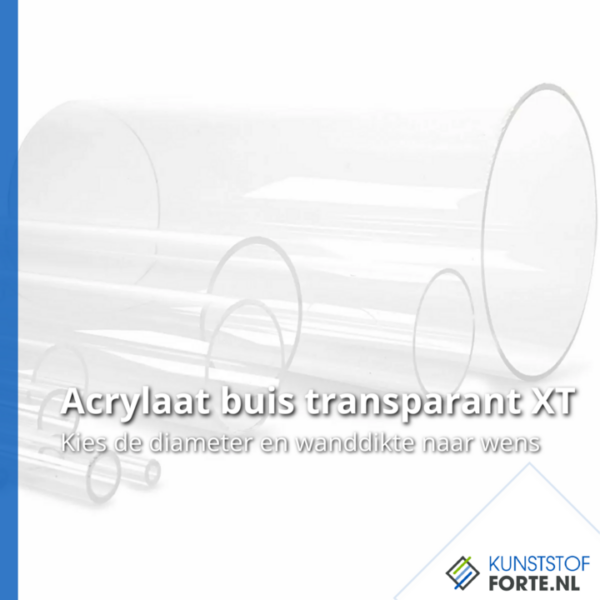 "Transparent acrylic tube XT with smooth finish, suitable for industrial and decorative applications."