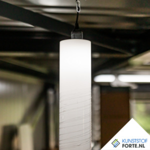 "Opal acrylic tube XT with matt finish, ideal for diffused light and decorative applications."