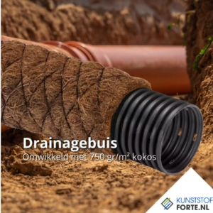 Drainage tube, wrapped with 750 gr/m² coir