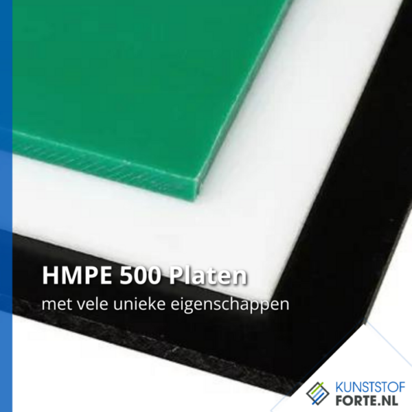 HMPE 500 platen, duurzame en slijtvaste kunststofplaten voor diverse industriële toepassingen.