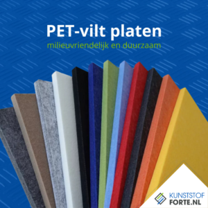 PET Viltplaat geschikt voor geluidsisolatie en interieurdesign, gemaakt van gerecycled materiaal.