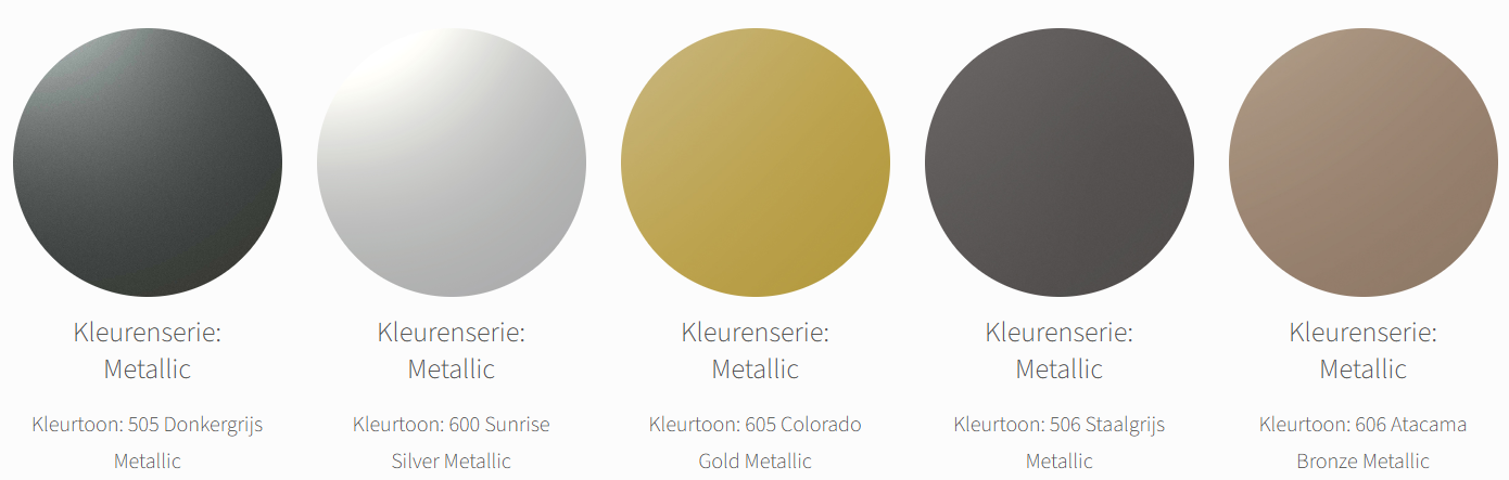 Alucobond Metallic plaatmateriaal met een glanzende en moderne metallic afwerking, geschikt voor gevel- en interieurtoepassingen.