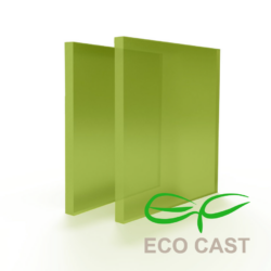 Plexiglas sheet in satin moss green, ideal for a natural and modern look.