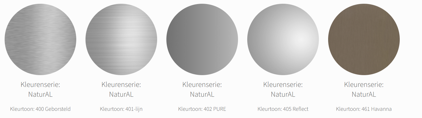 Alucobond Naturel plaatmateriaal met een natuurlijke metalen uitstraling, geschikt voor gevel- en interieurtoepassingen.